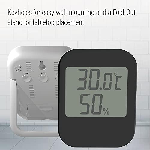 Kalın Dijital Ev Termometre Odası Higrometre Kapalı Nem Ölçer Sıcaklık Göstergesi Enstrüman Ofis için (Renk: Siyah)