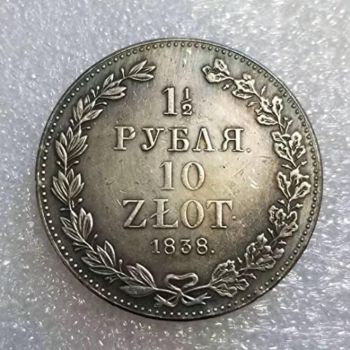 QİNGFENG Antika El Sanatları 1837 Lehçe Gümüş Dolar 1656
