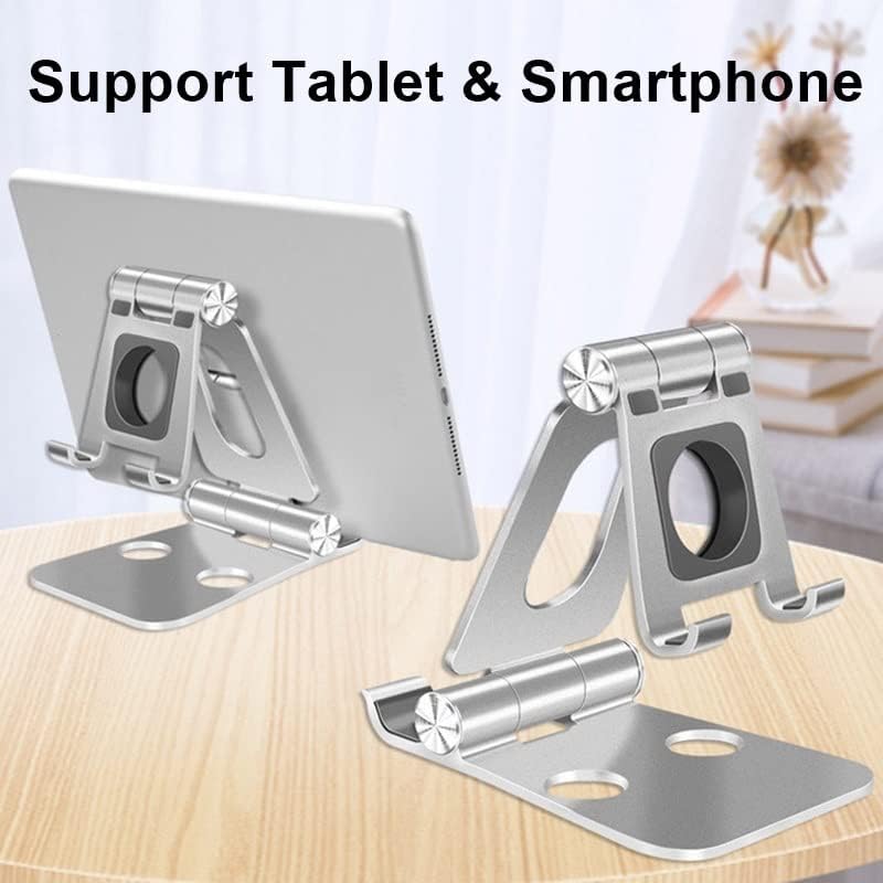 LDCHNH 2İN1 Masa telefon tutucu Tablet için Standı Metal Katlanabilir telefon standı (Renk: D, Boyut: 1)