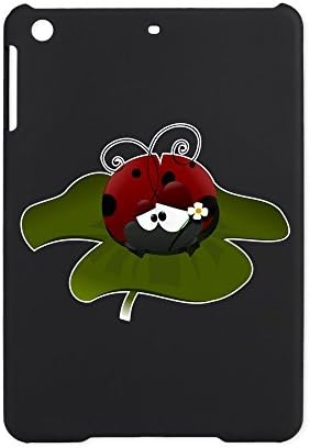 iPad Mini Kılıf Siyah Sevimli Küçük Lady Bug bir Yonca üzerinde Oturan