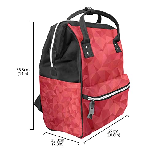 Bebek bezi çantası Üçgen Arka Plan Soyut Karpuz Kırmızı Büyük kapasiteli Seyahat Sırt Çantası Sırt çantası
