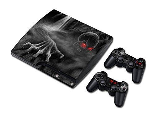 CSBC Skins Sony PS3 İnce Tasarım Folyoları Ön Panel Seti-Koyu Kafatası Tasarımı