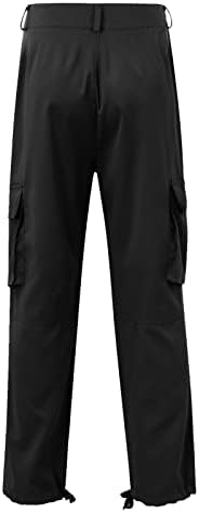 DuDubaby Erkek Eşofman Altı Tulum Düğmeleri Çok Cep rahat pantolon yürüyüş pantolonu Pamuk Dimi Pantolon