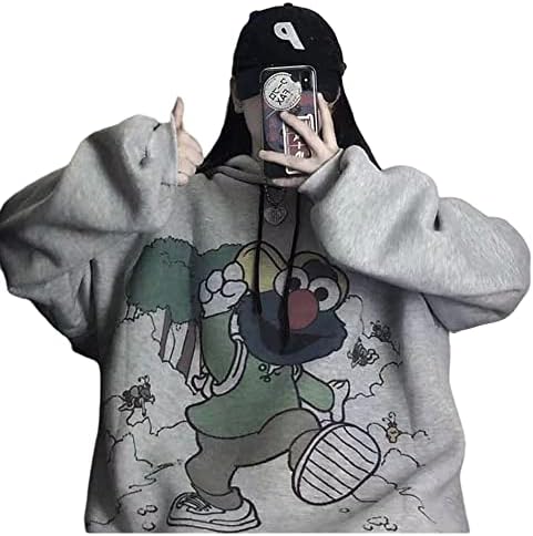 MOMEİTU Gotik Hoodie Kızlar Anime kapüşonlu süveter Kadın Gevşek Sokak Spor Y2K Giysileri Grunge Elbise