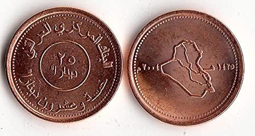 Asya'nın Yeni Irak 25 Dinar Yılı Rastgele Yabancı Para Sikke Koleksiyonu