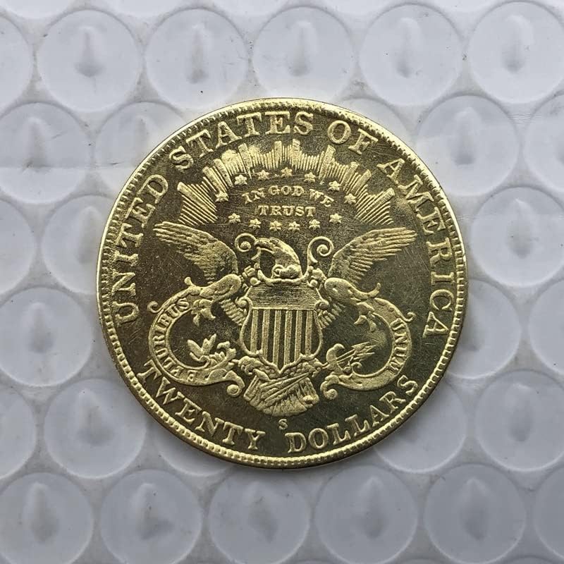 1891 S Versiyonu Amerikan 20 Altın Sikke Pirinç Antika El Sanatları Dış hatıra parası 34MM