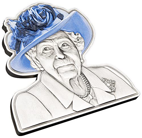 2022 DE Modern Hatıra PowerCoin Anısına Kraliçe Elizabeth Iı Mutlu Yıllar Şekilli 5 Oz Gümüş Sikke 5 $ Barbados 2022 Antika