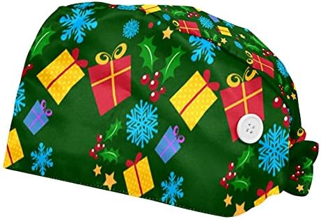 Mavi Güzel Noel Kar Taneleri Ayarlanabilir Kravat Geri Unisex Şapkalar, Düğmeler ve Ter Bandı İle Çalışan Kapaklar
