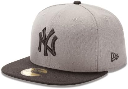 MLB New York Yankees 2 Ton Fırtına Gri / Siyah 59 Elli Beyzbol Şapkası, 6.375 İnç