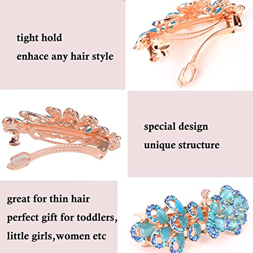 Bleıou Büyük saç tokası lüks Takı tarzı Taklidi saç klipleri anne için hediyeler (Mavi)