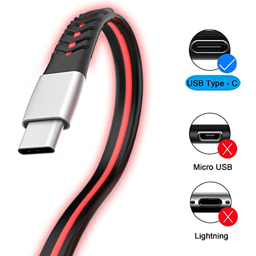 LED USB C Kablosu, 3A Hızlı Şarj USB A Tipi C Telefon şarj kablosu ile Uyumlu Samsung Galaxy A10e A20 A50 A51 A71, S20 S10