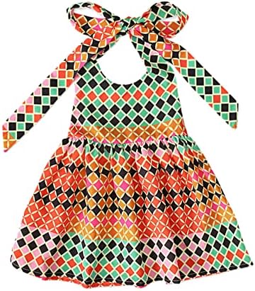 Yenidoğan Kız Elbise 16T Çocuk Kız Afrika Dashiki 3D Dijital Baskı Jartiyer Prenses Elbise Kızlar için (Kırmızı, 4-5 Yıl)