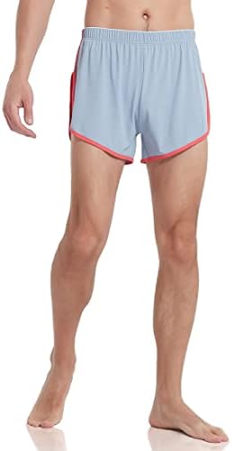 YİNYOUYU Erkek Bölünmüş Yan Atletik Şort Örgü Vücut Geliştirme Koşu Kısa Erkekler için Hızlı Kuru Egzersiz kısa pantolon