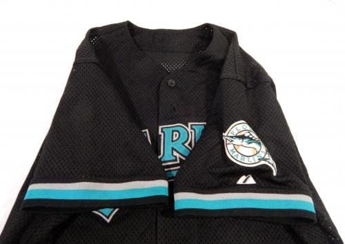 1999-02 Florida Marlins 12 Oyun Kullanılmış Siyah Forma İsim Plakası Kaldırıldı 48 DP42609 - Oyun Kullanılmış MLB Formaları