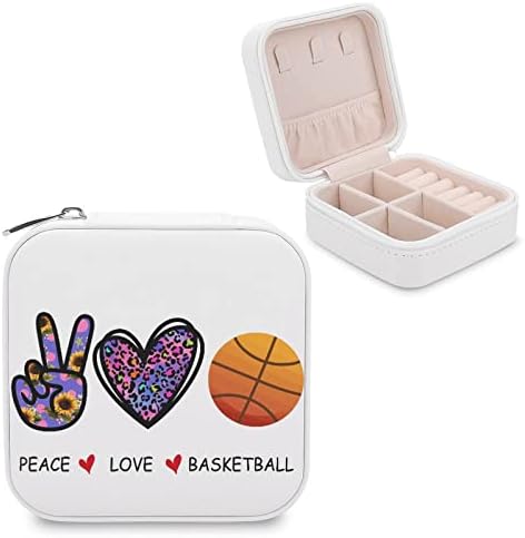 Barış Aşk Basketbol Küçük Seyahat Mücevher Kutusu Organizatör Ekran saklama kutusu Yüzük Küpe Kolye Noel Tatil Hediyeler