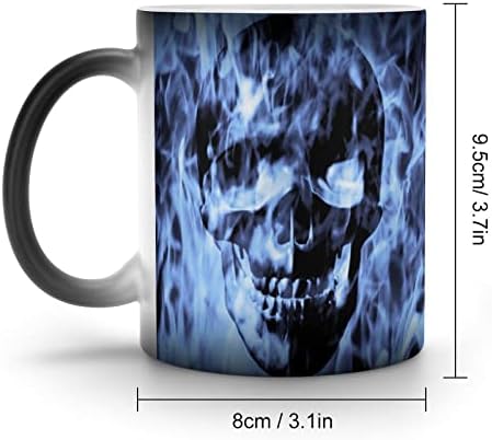 Kafatası mavi yangın ısı değiştirme kupa sihirli kahve bardağı seramik çay bardağı kişiselleştirilmiş hediye ofis ev için