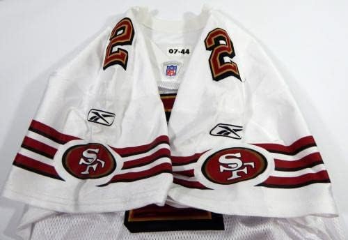 2007 San Francisco 49ers Ken Parrish 2 Oyunu Verilen Beyaz Forma 44 DP35670-İmzasız NFL Oyunu Kullanılmış Formalar