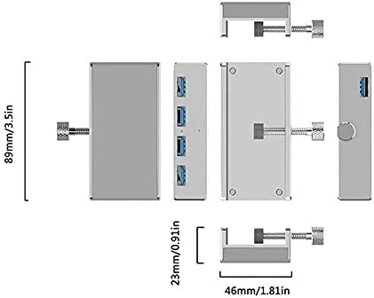 SJYDQ Alüminyum 4 Port Çok Fonksiyonlu USB 3.0 Klip Tipi USB C HUB Masaüstü Laptop için Klip Aralığı