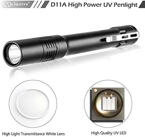 LG LED kaynağı ile LİGHTFE siyah ışık D11A 395nm UV el feneri, Maks.3000 mw güç çıkışı için UV tutkal kür UV ışık, kaya ve