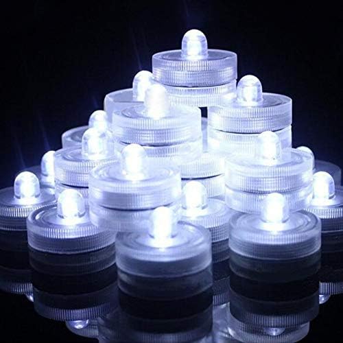 SHYMERY dalgıç LED ışıkları, su geçirmez çay ışıkları, beyaz dalgıç havuz ışıkları, sualtı dalgıç çay ışıkları pil alt LED