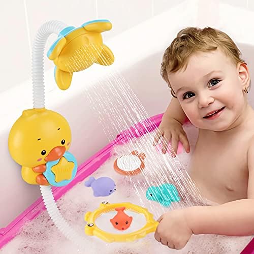 Sotodik Bebek Banyo Oyuncakları Küvet Oyuncak Pil Kumandalı Elektrikli Otomatik Duş ve Yüzen Oyuncak Oyuncaklar, Yürümeye