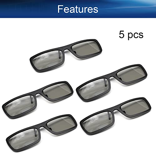 Bettomshın Polarizasyon 3D GlassesPlastic Çerçeve Siyah Reçine Lens 3D Film Oyunu-Ekstra Yükseltme Tarzı 5 Adet