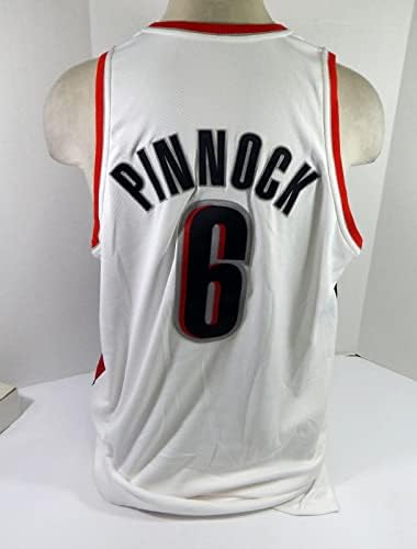 2007-08 Portland Trail Blazers JR Pinnock 6 Kullanılan Oyun Beyaz Forma 50 DP30538-NBA Kullanılan Oyun