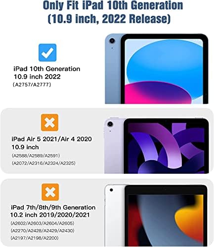 Dteck Temizle iPad kılıfı 10th Nesil 10.9 İnç 2022 kalemlik ile, iPad Kılıfı 10th Gen Hafif İnce Şeffaf Dayanıklı Esnek Silikon