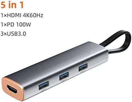 XDCHLK CABLETİME Çok 5 in 1 USB HUB Tipi C için 4 K 60Hz-Uyumlu USB 3.0 PD 100 W için PC Hava