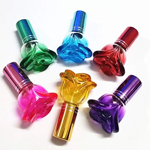 Queenbox 6 ml Seyahat Parfüm Atomizör Sprey Şişe, Renkli Gül Şekilli Boş Taşınabilir Mini Doldurulabilir Parfüm Atomizör