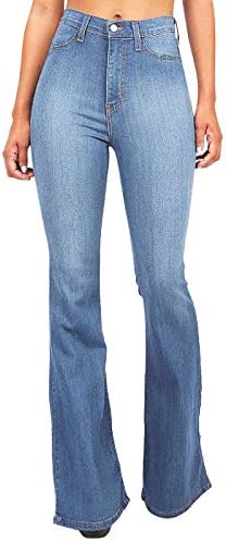 Kadın Yüksek Bel Düğmesi Yüksek Bel Kot Jean Skinny Fit Bootcut Geniş Bacak Kot Alevlendi Sıska Pantolon