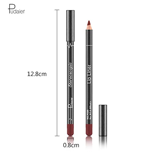 Dudak kalemi kalem seti 12 Çeşitli Renkler Mat Yüksek Pigmentli Uzun Ömürlü Doğal Dudak Makyaj Pürüzsüz Yumuşak Kalemler