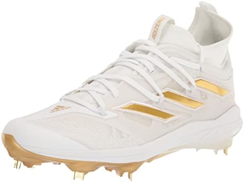 adidas Erkek Adizero Afterburner 9 NWV Beyzbol Ayakkabısı, Beyaz / Altın Metalik / Çekirdek Beyaz, 11