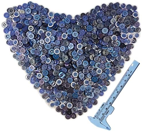 kovolala Toplu Mavi Küçük Düğmeler 800-1000 adet Gömlek Düğmeleri Karışık Boyut Sanat El Boyalı Düğmeler Çocuklar için Dikiş