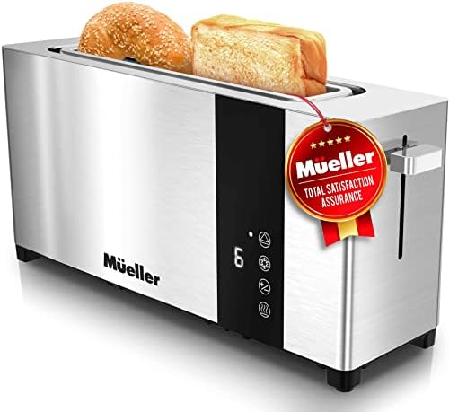 Mueller UltraToast Tam Paslanmaz Çelik Ekmek Kızartma Makinesi 2 Dilim, Çıkarılabilir Tepsili Uzun Ekstra Geniş Yuvalar,