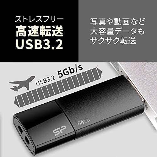 Silikon Güç 128GB Blaze B05 USB 3.0 Geri Çekilebilir Flash Sürücü, Siyah (SP128GBUF3B05V1K)