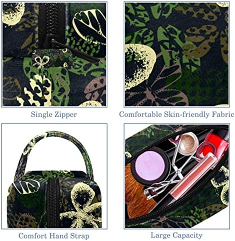 Asılı Seyahat makyaj çantası, Taşınabilir Makyaj Organizatör, Kozmetik Tutucu Fırça Seti, Soyut Sanat Kelebek Yeşil Retro