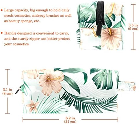 Makyaj Çantası, Kozmetik Çantası, Su Geçirmez Makyaj Çantası Düzenleyici, ebegümeci Çiçeği Tropikal Palmiye Yaprağı