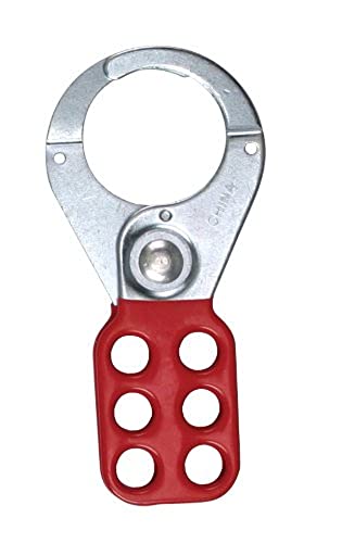 Accuform İşaretler KDD109 Standart Kilitleme Makas Hasp, 1-1 / 2 Çaplı Açıklık, Çinko Kaplı Çelik üzerine Kırmızı Vinil Kaplı