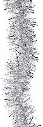 Robelli ince lüks lüks metalik Noel Ağacı Cicili bicili Dekorasyon 2 Metre (1, Gümüş)