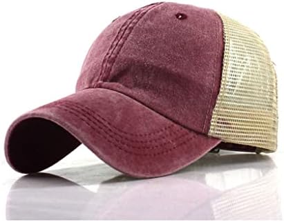 SHZBCDN Yaz Turuncu şoför şapkası Erkekler ıçin Nefes Kadın beyzbol şapkası Örgü Streetwear Snapback Hip Hop Kapaklar (Renk