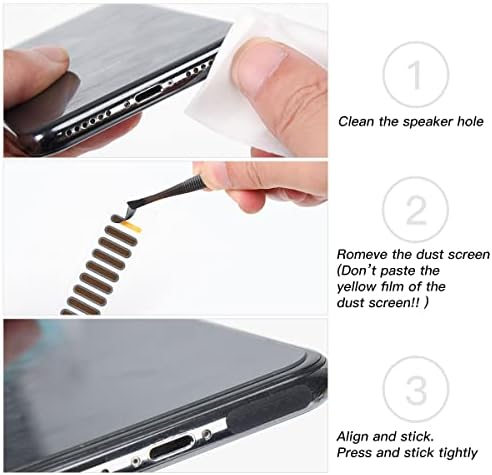 14 Adet iPhone Hoparlör Mesh Koruyucu Toz Geçirmez Yapışkanlı Etiket Kapağı ve 2 Paket iPhone Toz Bağlantı Noktası Fişleri