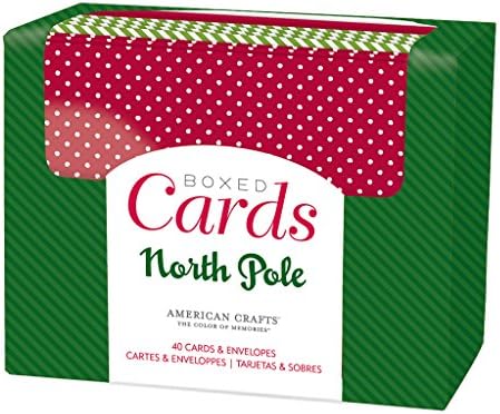 Amerikan El Sanatları 369592 Kutulu Kartları Noel Kartları ve Zarflar (40 Paket)
