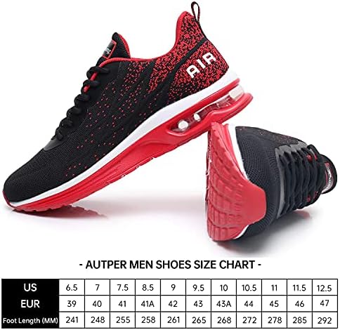 Autper Erkek Hava Atletik Koşu Tenis Ayakkabıları Hafif Spor Salonu Koşu Yürüyüş Sneakers ABD 6.5-US12.5