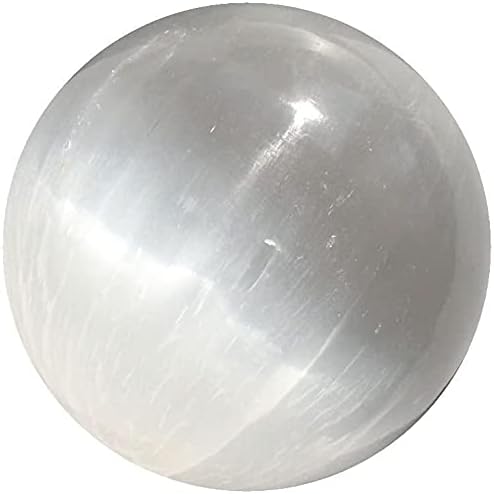 Ruhani Elementz Reiki Şifa Selenit Kristalleri Taş Küre Topu (40-50mm).
