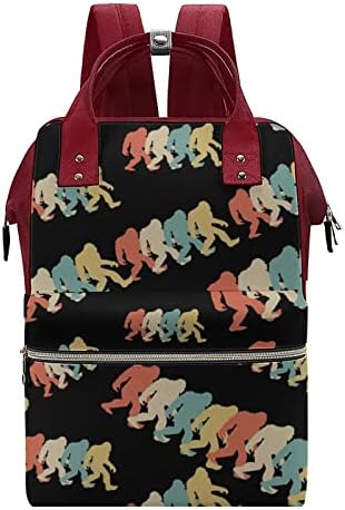 FunnyStar Retro Bigfoot Sasquatch Baskılı Bebek Bezi Çantası Bebek Sırt Çantası Nappy Çantalar Su Geçirmez seyahat omuz çantası
