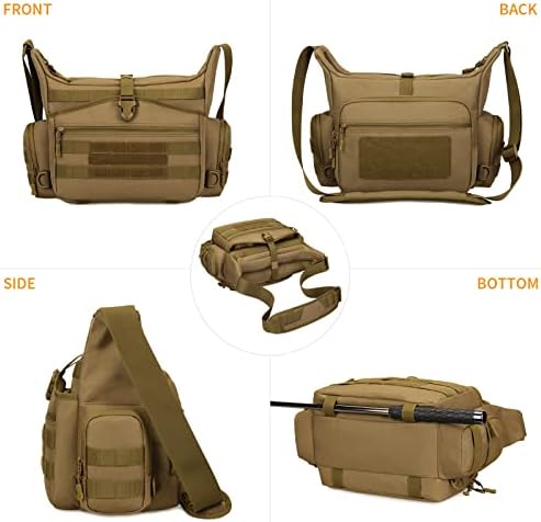 BAİGİO Taktik Evrak Çantası Küçük Askeri 12 inç Dizüstü askılı çanta Bilgisayar omuzdan askili çanta
