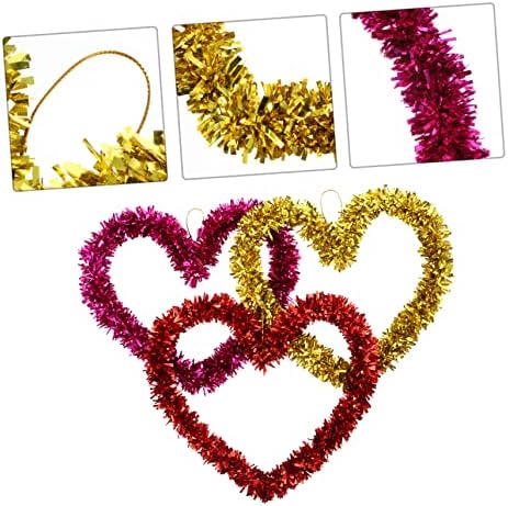 NOLİTOY 3 adet Kapı Süsleri Malzemeleri Tatil Asılı Cicili Bicili Zemin Ön Metalik Çelenkler Kalp şeklinde Dekorlar Sevgililer