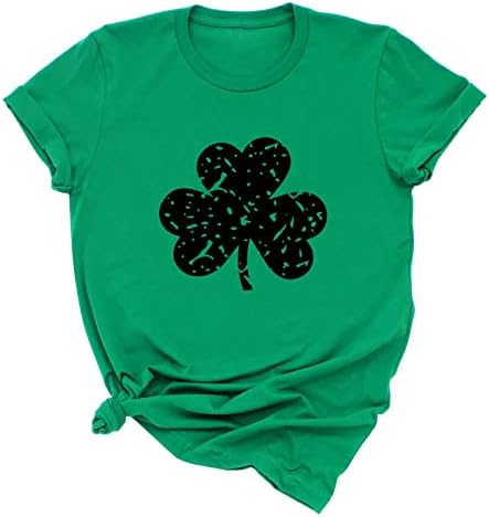 Genç Kızlar St Patrick Grafik T-Shirt Yaz Kısa Kollu Yonca Shamrock Baskılı Üstleri Rahat Klasik Desen Tee Gömlek