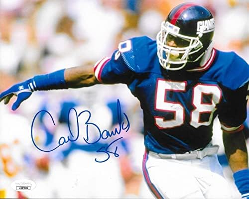 Carl Banks imzalı New York Giants 8x10 fotoğraf imzalı 5 JSA İmzalı NFL Fotoğrafı